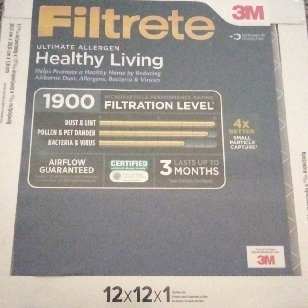 Filtrate 3M ultimate allergen air filters(2pk)